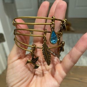 Set of 3. Alex & Ani gold charm bracelets